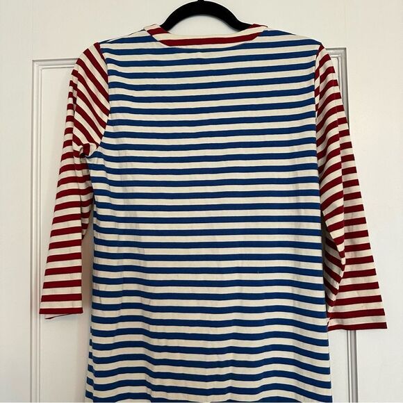 Red White and Blue Patriotic Lace Up J.Crew Maxi Dress EUC 4th of July - Picture 13 of 14